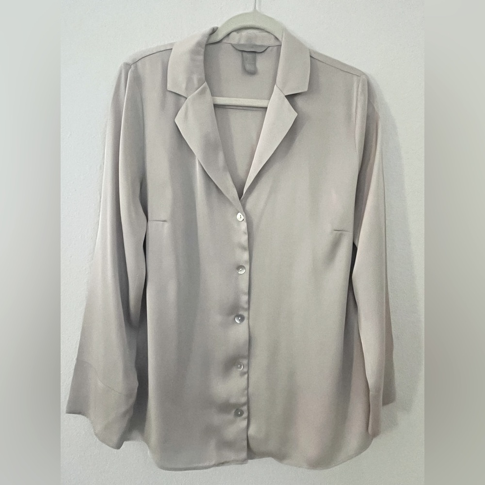 H&M Long Sleeve Champagne Blouse size L